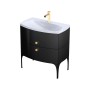 Wimborne Wall Hung 2 Drawer Basin Unit 82cm Gloss Black