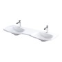 Wimborne Wall Hung 1 Taphole Double Washbasin 144cm Gloss