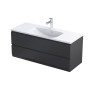 Rectory Wall Hung 2 Drawer Basin Unit 120cm Matt Black