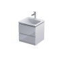 Rectory Wall Hung 2 Drawer Basin Unit 50cm Gloss White