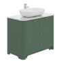 Hampton 100cm Floor Standing 2 Door, 3 Drawer Unit Labrador Green