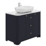 Hampton 100cm Floor Standing 2 Door, 3 Drawer Unit Indigo Blue