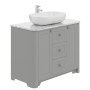 Hampton 100cm Floor Standing 2 Door, 3 Drawer Unit Dusk Grey Super Matt