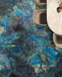 Marble Effect Blue/Purple Large Format Over 600x600 Porcelain for Wall/Floor; Finish - Gloss/Polished