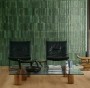 Lume Green 3D Rake Structure Gloss Porcelain Wall & Floor Tile 240x60mm