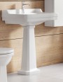 Worcester 61cm 1 Taphole Basin and Full Pedestal