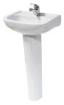 Olympus 45cm Cloakroom 1 Taphole Basin and Full Pedestal