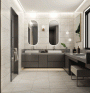 Marble Effect Ivory/Cream/Beige Medium Format 260x410 - 595x595 Porcelain for Wall/Floor; Finish - Matt