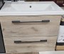 Appeal 2 Drawer Oak With 1 Tap hole Wall Hung