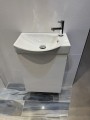 S7005657 Drift 450x350mm White Gloss Cloakroom Wall Mounted 1Taphole Basin Unit 