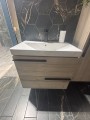 S7009300 / S7009304 Ivy Wall Hung 2 Drawer Basin Unit 60cm White Halifax Oak