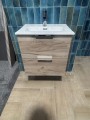 S7005632 Street Plus Wall Hung Unit C/W 1 Tap Hole Basin 50cm Craft Oak 