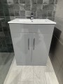 S7003023 Pavilion 2 Door Wash Basin Unit (Basin included) Light Grey 60cm