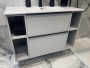 Look Wall Hung 100cm 2 Drawer Basin Unit Matt Stone with Black Handles