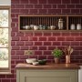 Frame Bordeaux Deep Metro Ceramic Wall Tile 75x150mm
