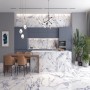Marble Effect Blue/Purple Large Format Over 600x600 Porcelain for Wall/Floor; Finish - Gloss/Polished