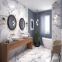 Marble Effect Blue/Purple Large Format Over 600x600 Porcelain for Wall/Floor; Finish - Gloss/Polished