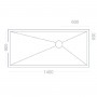 Premier Shower Deck  1301 - 1400mm  for Tiled floors; Finish -