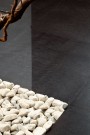 Stone effect Black/Dark Grey Large Format Over 600x600 Porcelain for Wall/Floor; Finish - Gloss/Polished