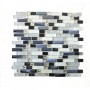 Mosaic Fairmont White & Silver Linear Brick Mixed Wall Tile 300x295mm