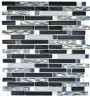 Finishing Touches Black/Dark Grey Small Format 150x150 - 250x400 Glass for Wall; Finish - Gloss/Polished