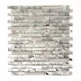 Linear Stick Mosaic Mandarin Silver Mixed Wall Tile 298x338mm