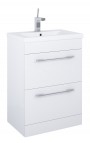 Appeal 60cm 2 Drawer Basin Unit White Floor standing