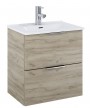 Street Plus 50cm 2 Drawer Basin Vanity Unit Craft Oak
