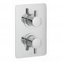 Quadro 2 Outlet, 2 Handle Rectangular Thermostatic Shower Valve 