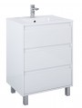 Revival 2 60cm 3 Drawer Basin Unit White Gloss