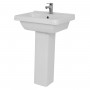 Vogue 50cm 1 Taphole Square Basin and Full Pedestal