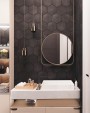 Lily 5 Hexagon Black Porcelain Floor & Wall Tile 198x228mm