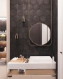 Lily 5 Hexagon Black Porcelain Floor & Wall Tile 198x228mm
