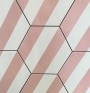 Lily 5 Hexagon Pink Stripes Porcelain Floor and Wall Tile 198x228mm