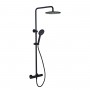 Noir Matt Black V Series Cool Touch Thermostatic Shower Mixer, Round Head