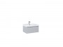 Look Wall Hung Basin Unit 60cm 1 Drawer Matt Stone with Handle