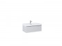 Look Wall Hung Basin Unit 80cm 1 Drawer Matt Stone with Handle