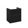 Look Wall Hung Worktop Unit 60cm 2 Drawer Matt Black with Handles