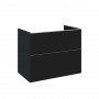 Look Wall Hung Worktop Unit 80cm 2 Drawer Matt Black with Handles