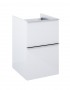 Look Wall Hung Base Unit 40cm 2 Drawer White Gloss with Handles