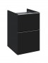 Look Wall Hung Base Unit 40cm 2 Drawer Matt Black with Handles