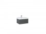Look Wall Hung Basin Unit 60cm 1 Drawer Anthracite Gloss with Handle