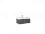 Look Wall Hung Basin Unit 80cm 1 Drawer Anthracite Gloss with Handle