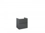 Look Wall Hung Worktop Unit 60cm 2 Drawer Anthracite Gloss with Handles