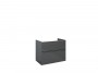 Look Wall Hung Worktop Unit 80cm 2 Drawer Anthracite Gloss with Handles