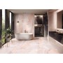 Marble Effect Pink/Red Large Format Over 600x600 Porcelain for Wall/Floor; Finish - Natural