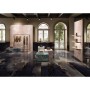 Marble Effect Black/Dark Grey Large Format Over 600x600 Porcelain for Wall/Floor; Finish - Gloss/Polished