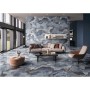 Marble Effect Blue/Purple Large Format Over 600x600 Porcelain for Wall/Floor; Finish - Gloss/Polished