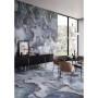Marble Effect Blue/Purple Large Format Over 600x600 Porcelain for Wall/Floor; Finish - Gloss/Polished