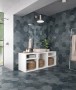 Organic Hexagon Blue Decorated Porcelain Floor and Wall Tile 230x270mm
